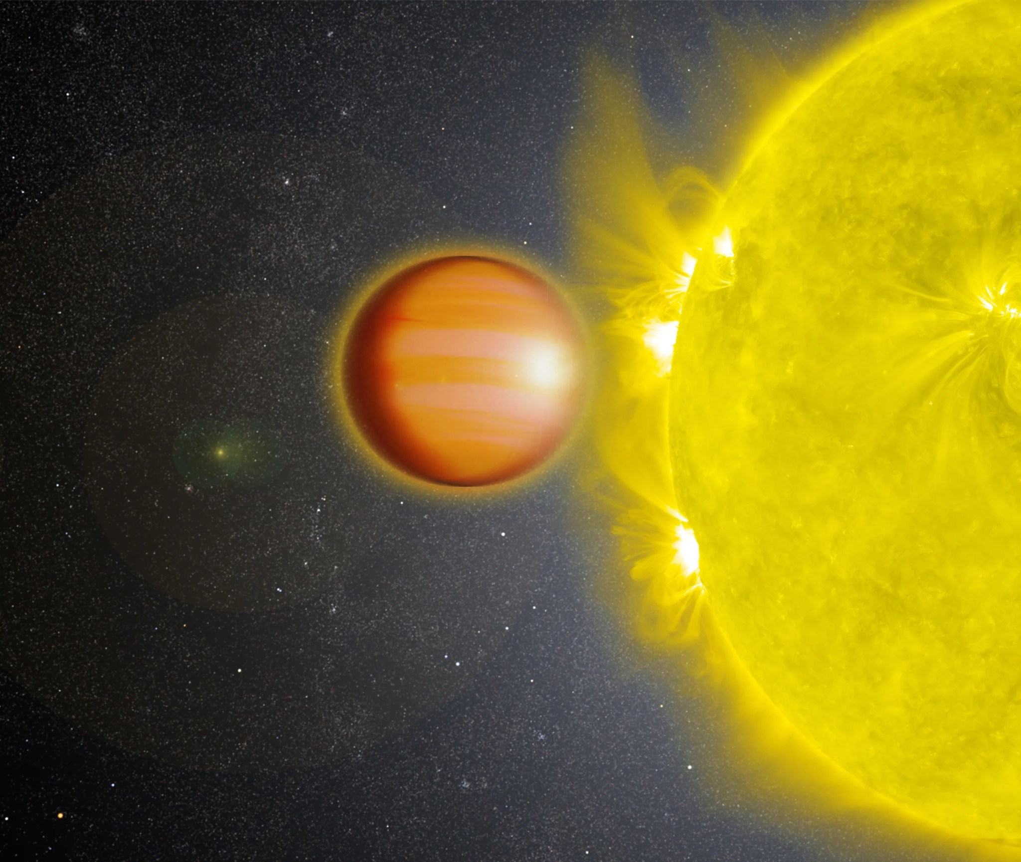 Artist's rendering of star and planet