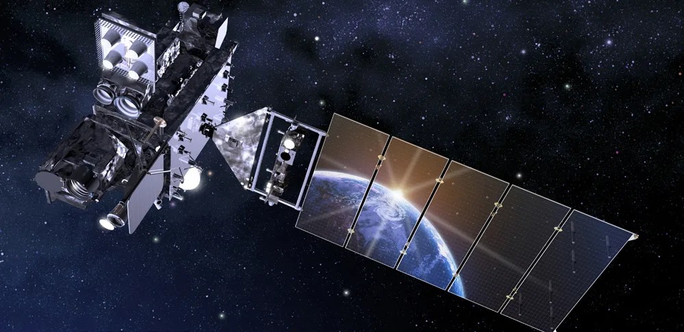 GOES-R Spacecraft With Earth Reflection