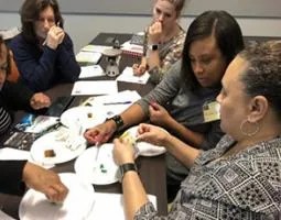 Local educators analyze “ice core samples” with a NASA eClips activity.