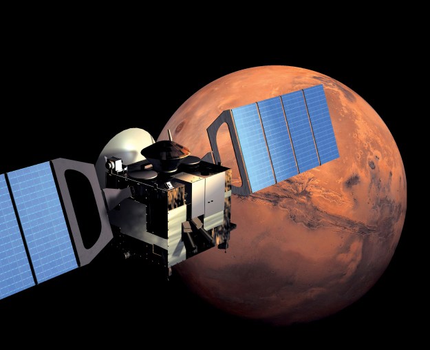 Artist's concept of Mars Express at Mars.