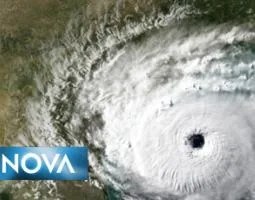 Satellite image of Hurricane with the letters NOVA
