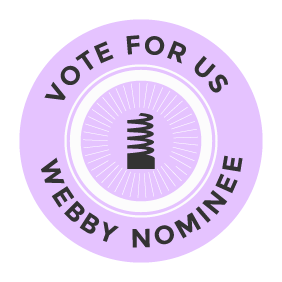 Webby Logo says Vote for Us Webby Nominee