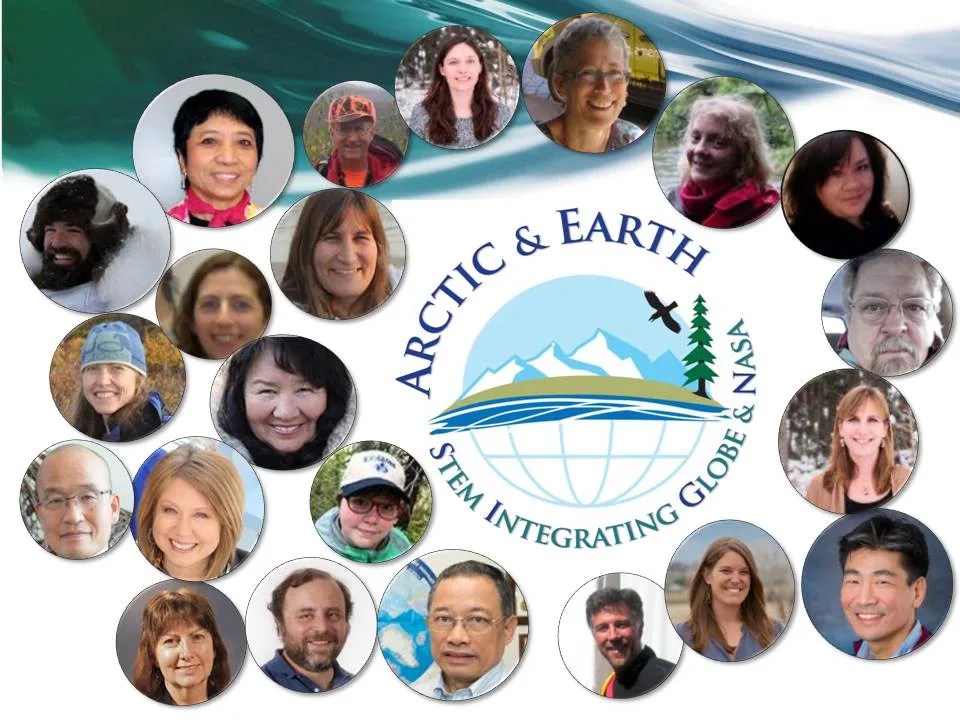 faces surrounding arctic and earth signs logo