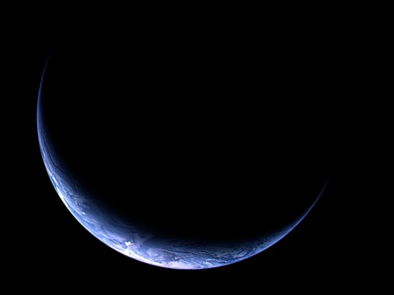 Crescent Earth as seen by Rosetta