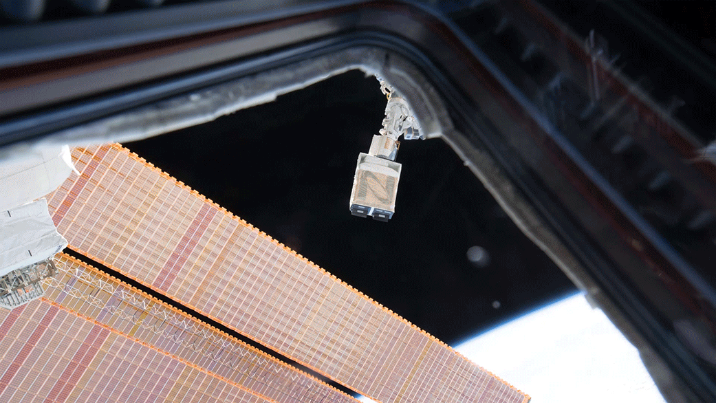 CubeSat leaving International Space Station