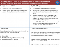 FISKE-UNIV. OF COLORADO EXPLORATIONS VIDEOS JUNE REPORT