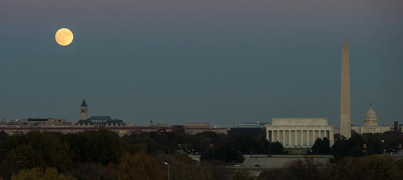 Moon over Washington