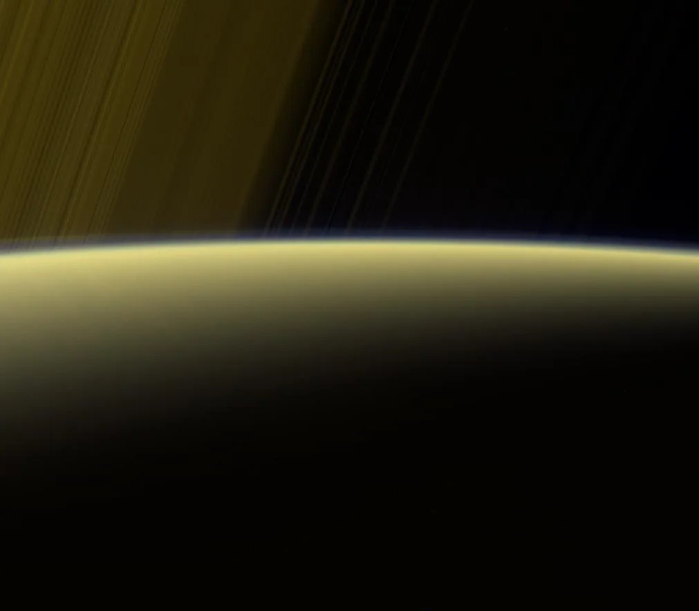 Hazy horizon and rings in the distance
