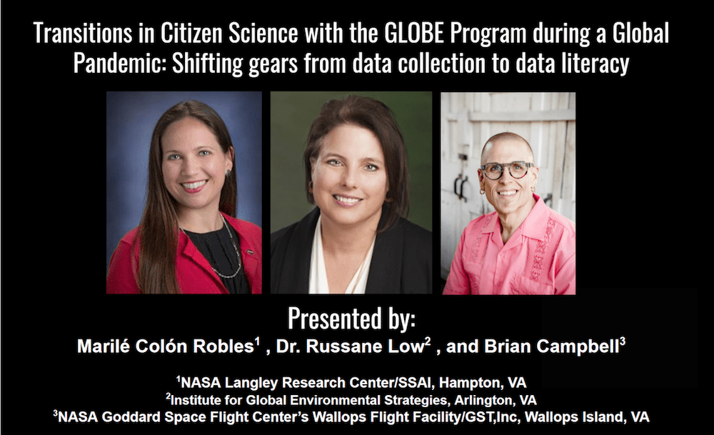 Lead presentation slide with portraits of co-presenters Marilé Colón Robles, Dr. Russanne Low, and Brian Campbell.