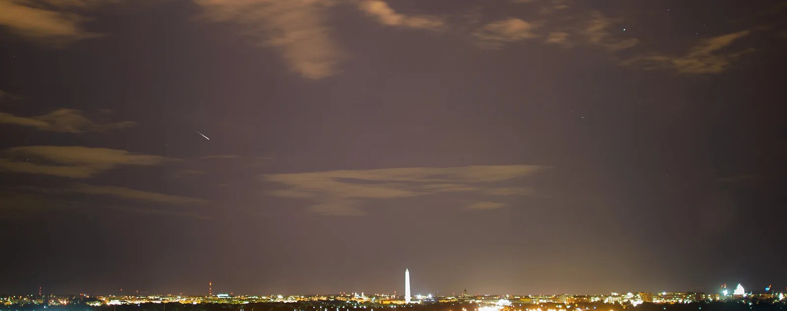 Meteor streak over Washington, DC.