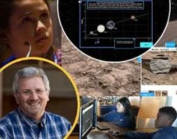 Collage of Ariel Anbar, students, and screenshots of Habitable Worlds online science class