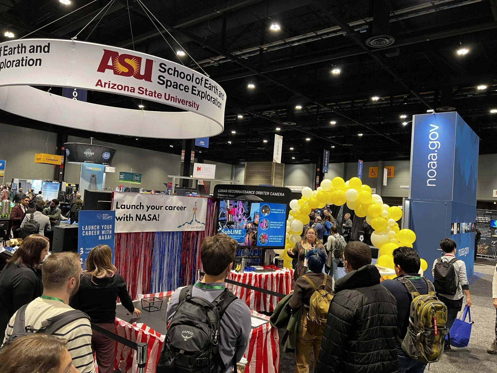 Affiliate during flash talk in SCoPE booth with audience listening in.