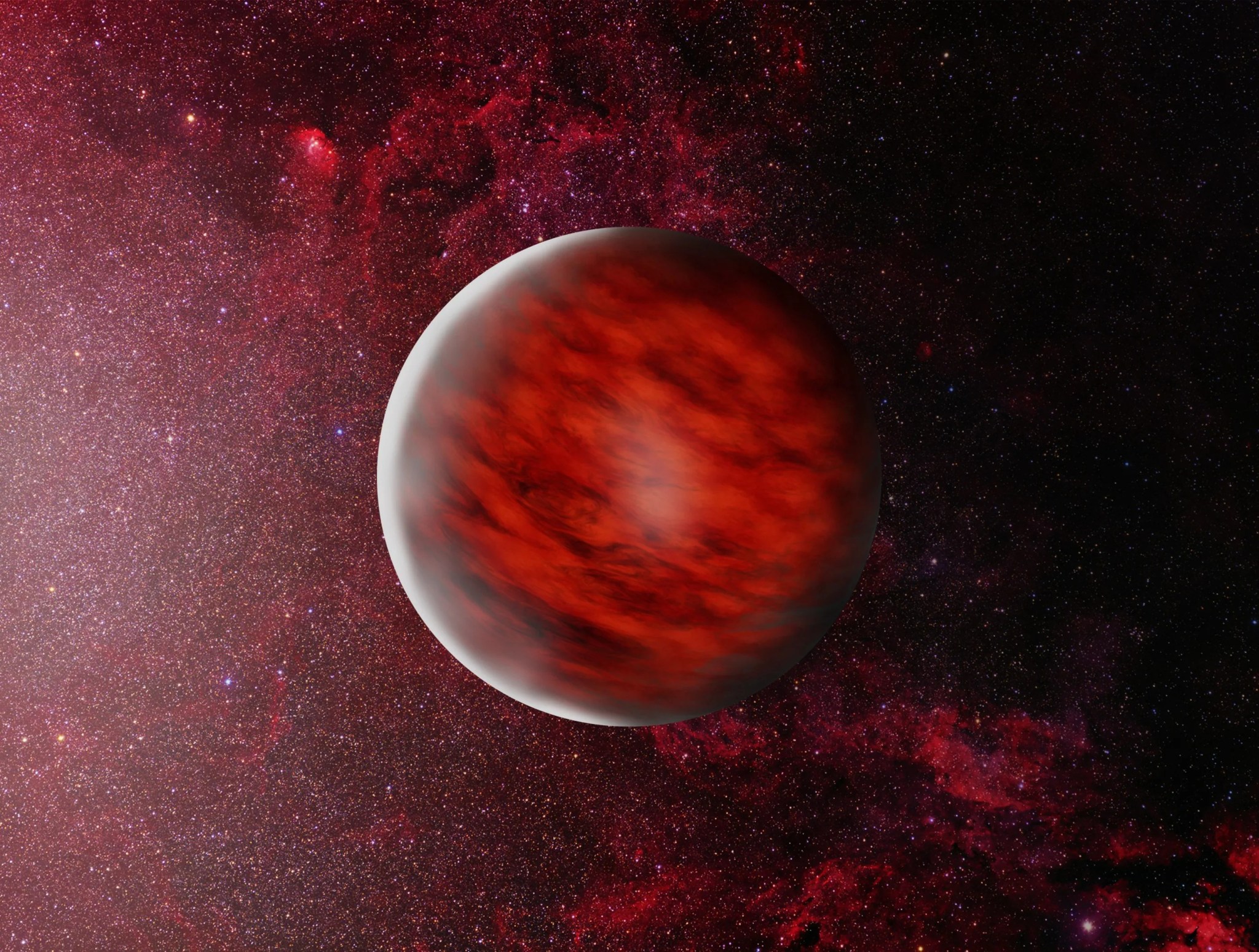 Artist concept of a reddish brown dwarf