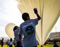 Students prepare balloons for launch
