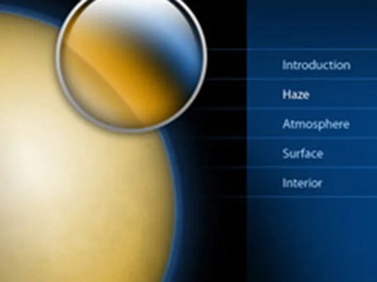 High in Titan's atmosphere, sunlight breaks apart methane, which reacts to form a thick haze. Cassini was designed to study and see through this haze.