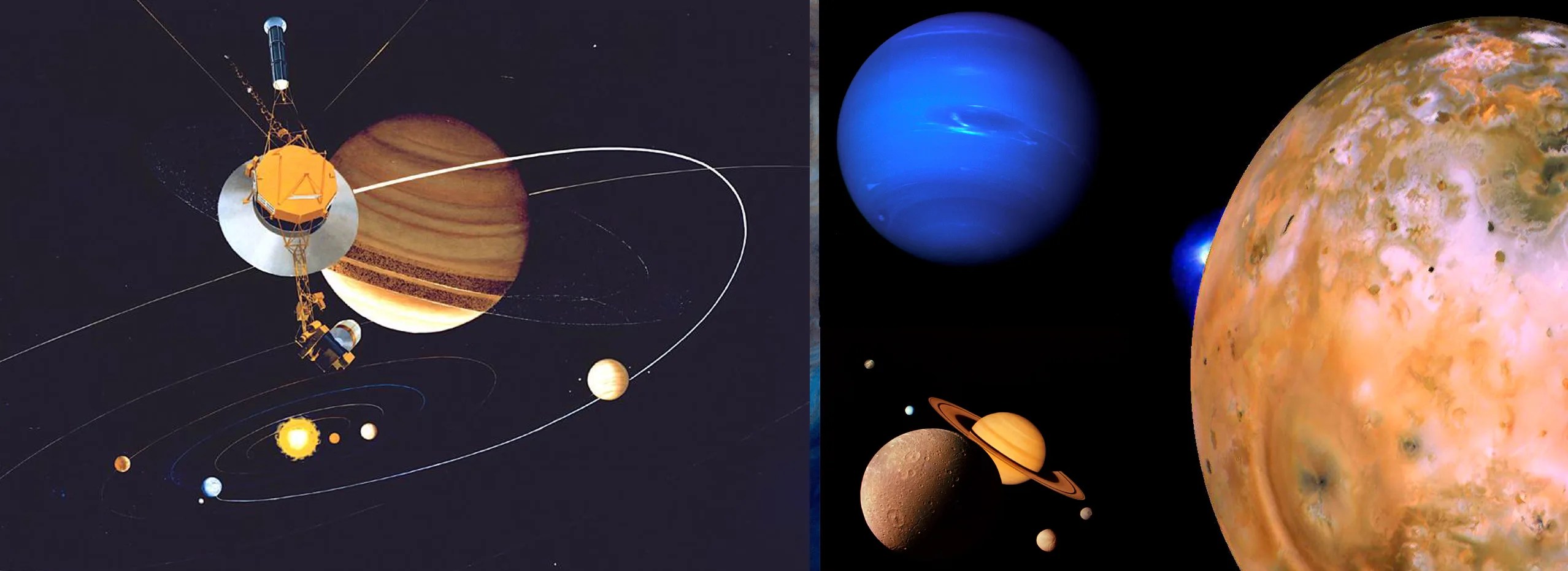 Voyager, Uranus, Neptune side by side