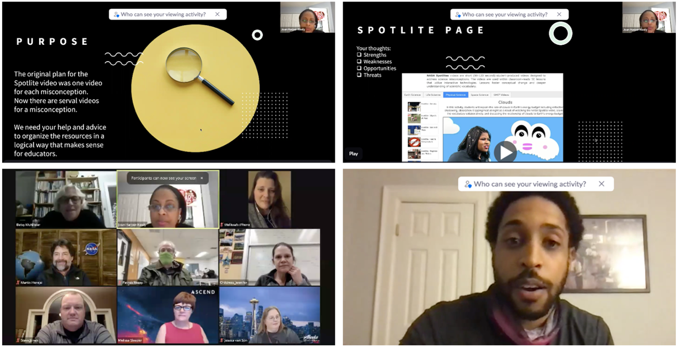 Screenshot from the NASA eClips Advisory Board Virtual Focus Group.