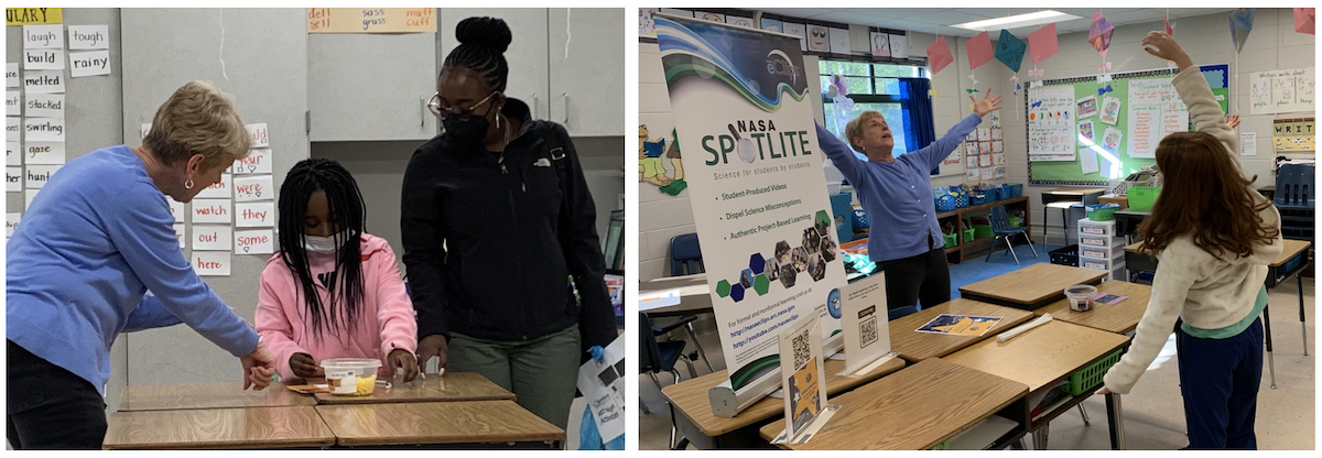 Photo of Dr. Sharon Bowers engaging with participants at Yorktown Elementary School’s Annual STEM Night.