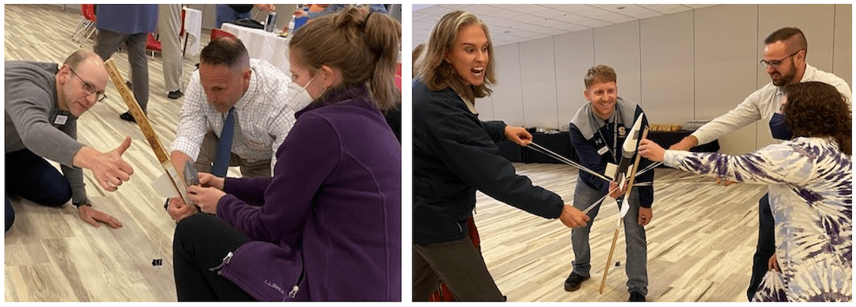 NYS Master Teachers design and test a foam rocket, using a clinometer for a more consistent launch.