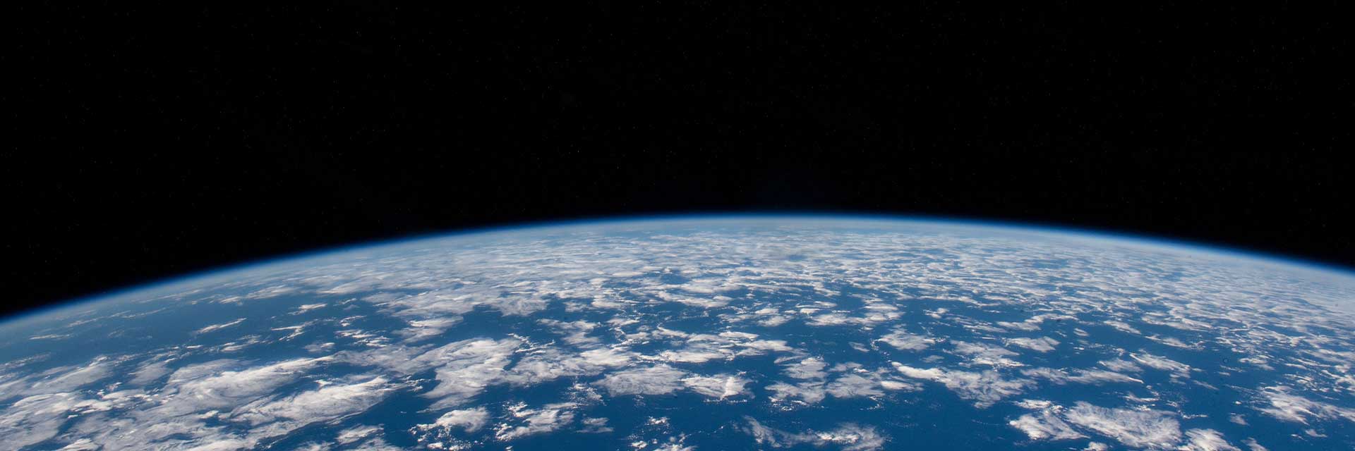 The blue limb of Earth as viewed from the space station.