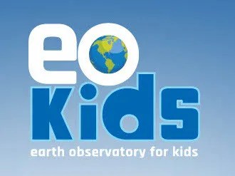EO Kids logo. The text reads EO Kids, earth observatory for kids.