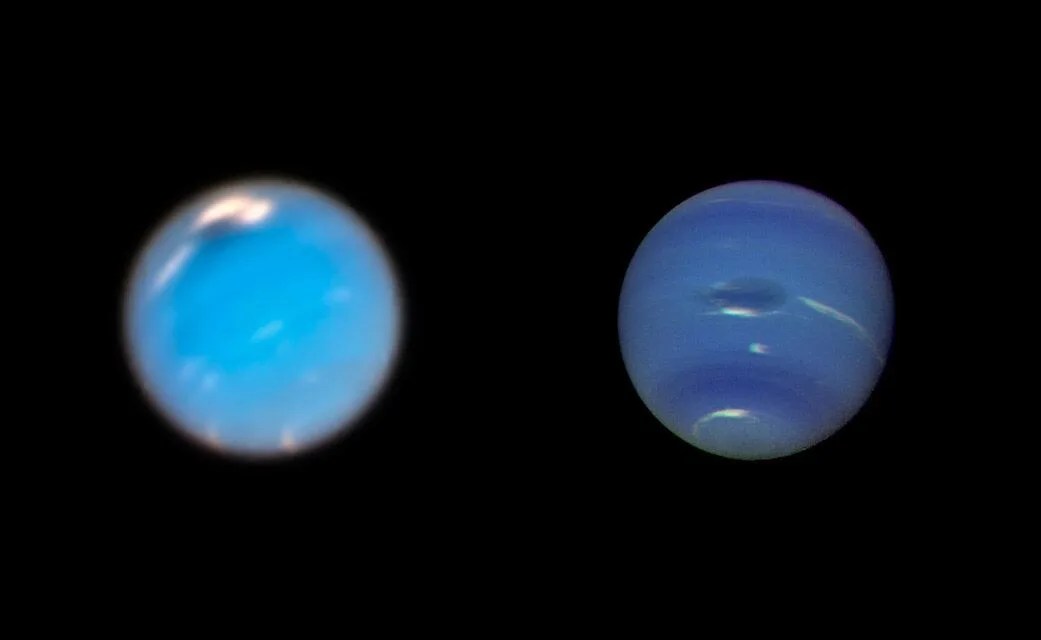 Side-by-side Neptune images.