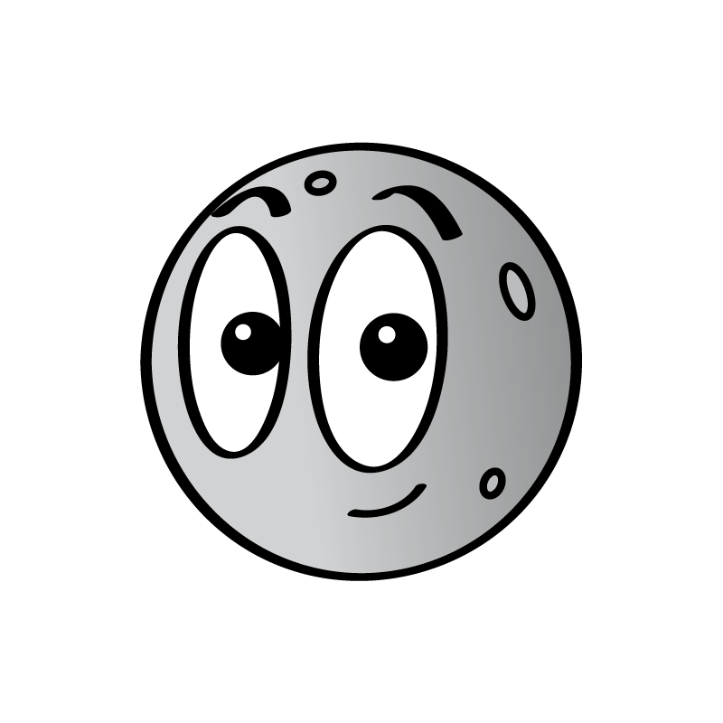 Cartoon illustration of Earth's moon