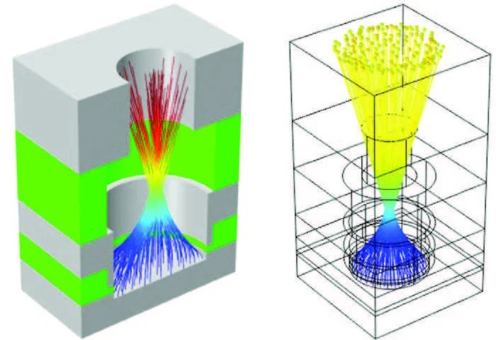 Illustration of field-emitted electrons