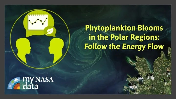 Image of thumbnail photograph showing satellite image of phytoplankton and My NASA.