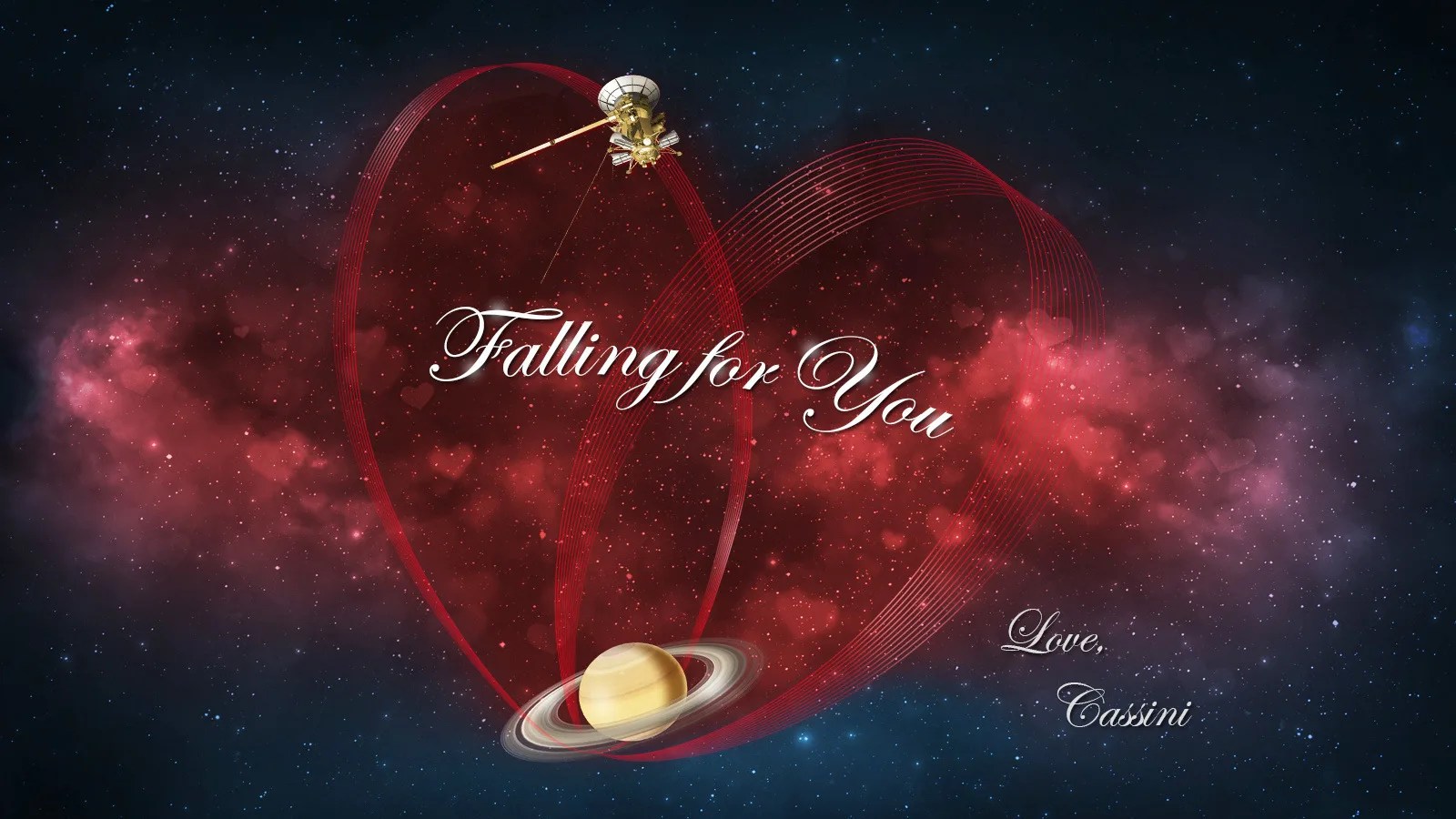 Happy Valentine's Day from Cassini at Saturn.