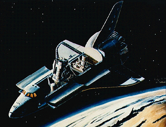 an illustration of BBXRT on the space shuttle