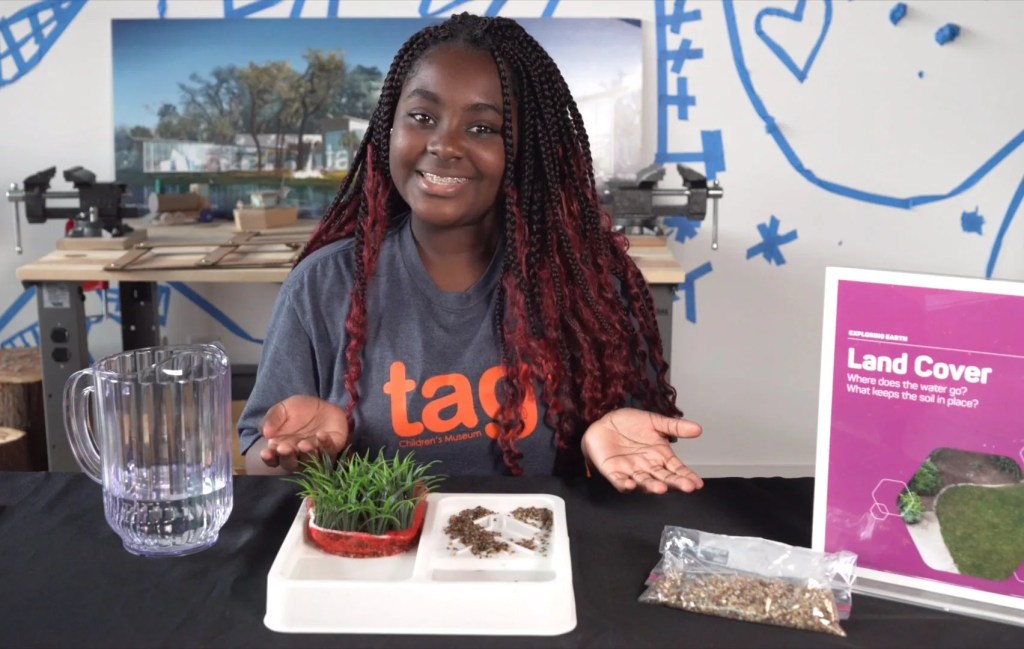 Demonstrating a science activity at a Florida museum.