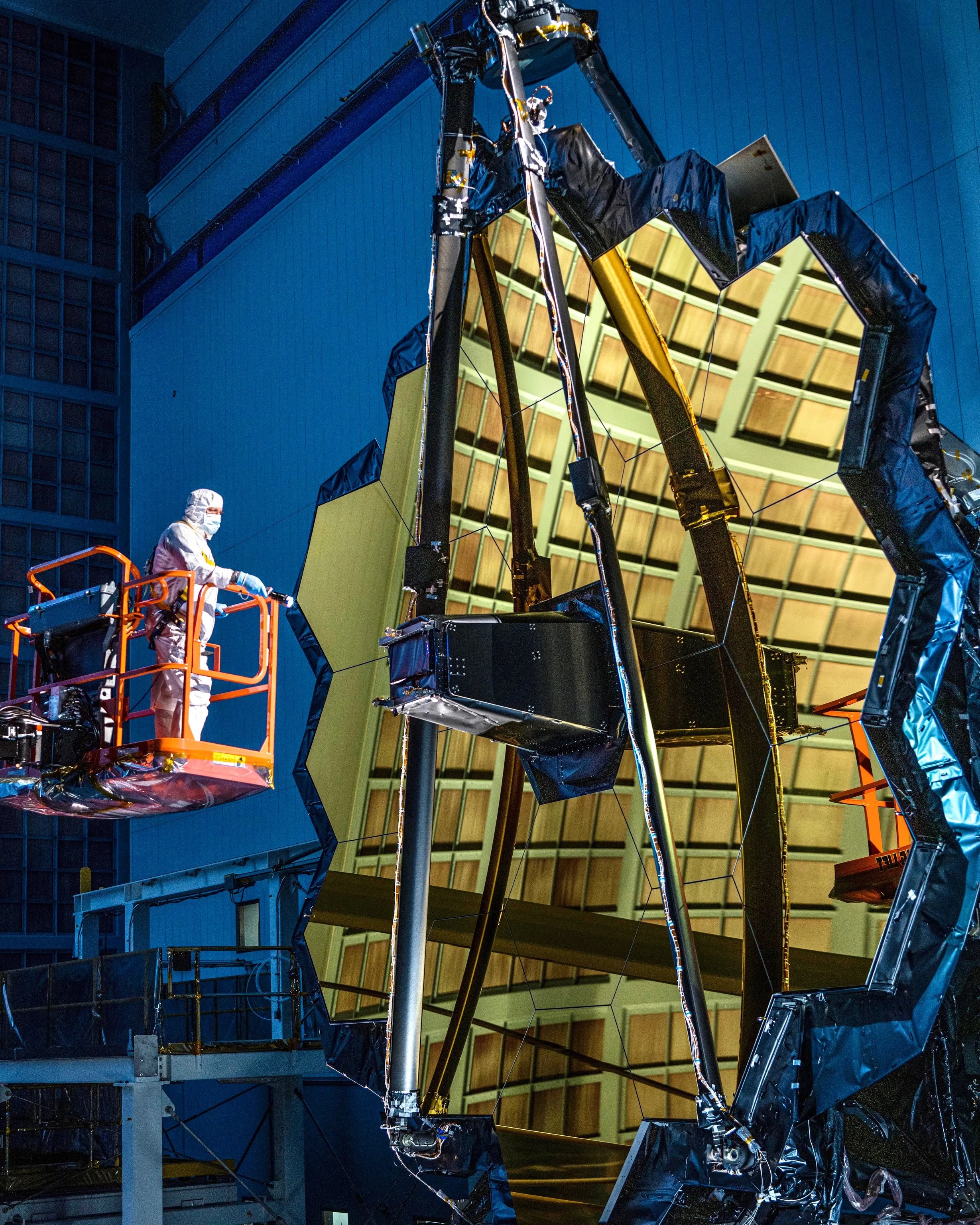 Archival image of the James Webb Space Telescope's mirror