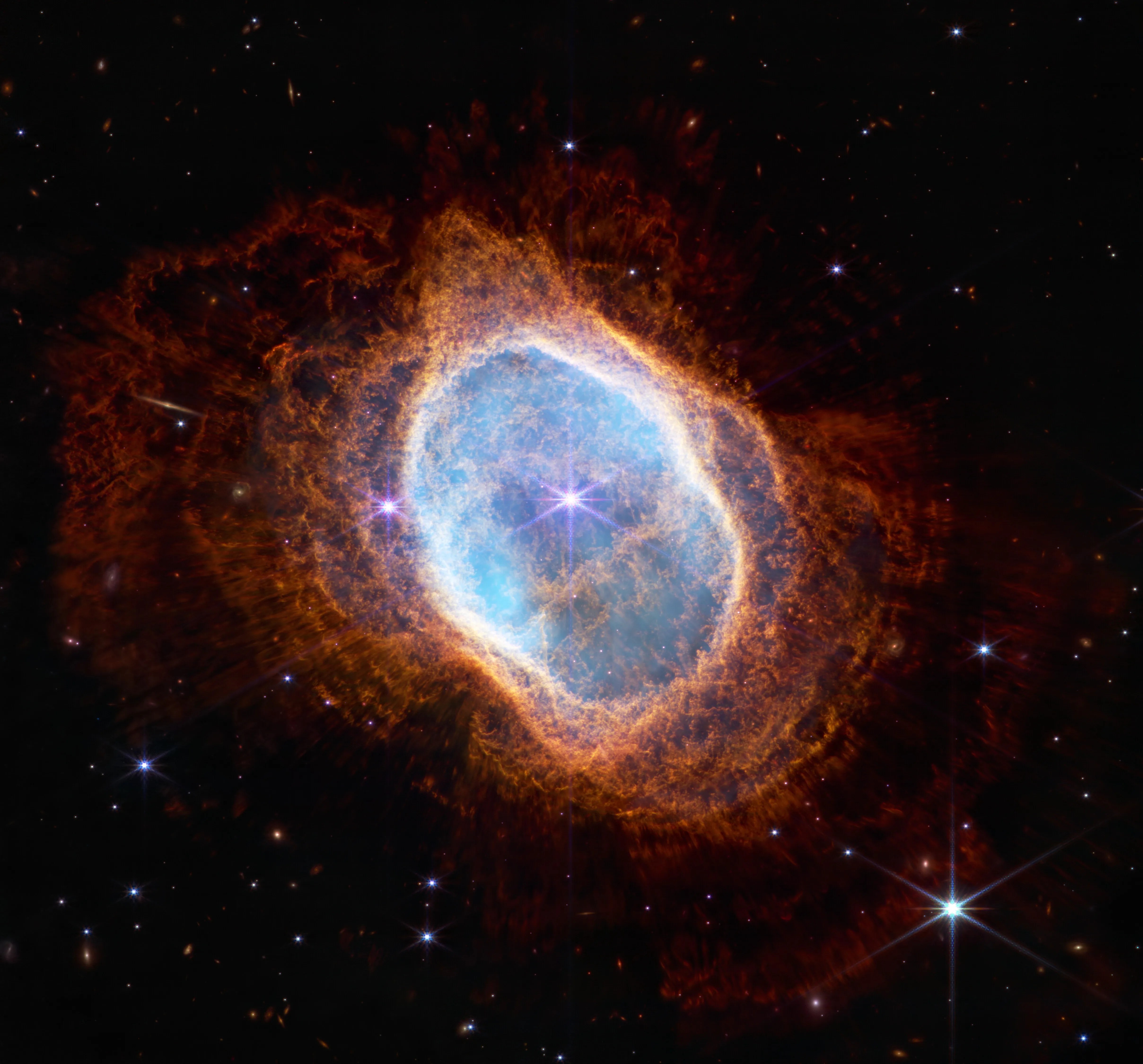 This image is from Webb’s NIRCam instrument, which saw this nebula in the near-infrared.
