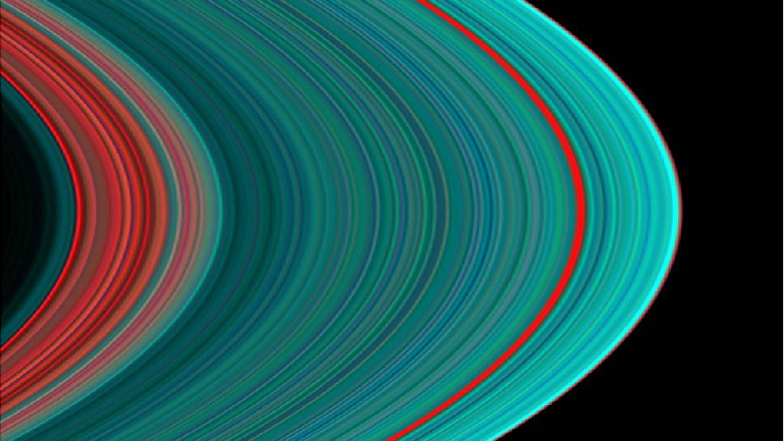 Color view of Saturn's rings.
