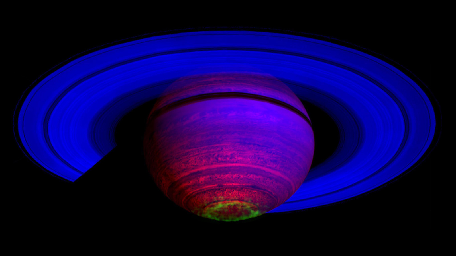 False color view of Saturn