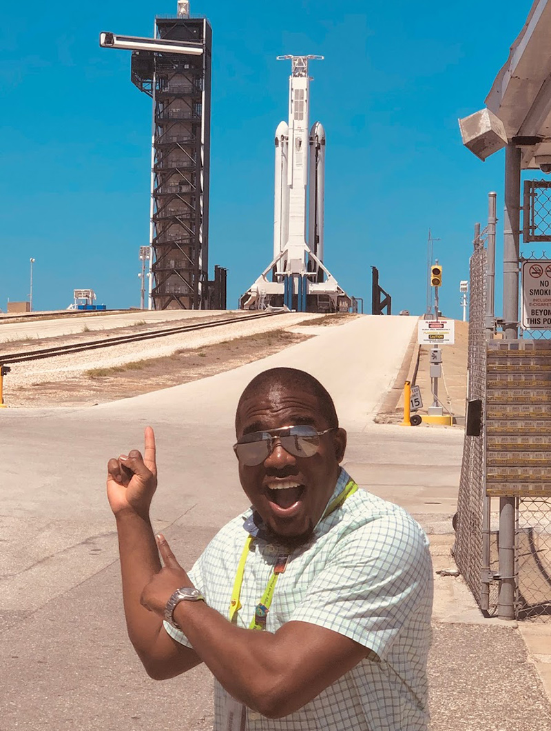 Dr. Alvin Smith with rocket