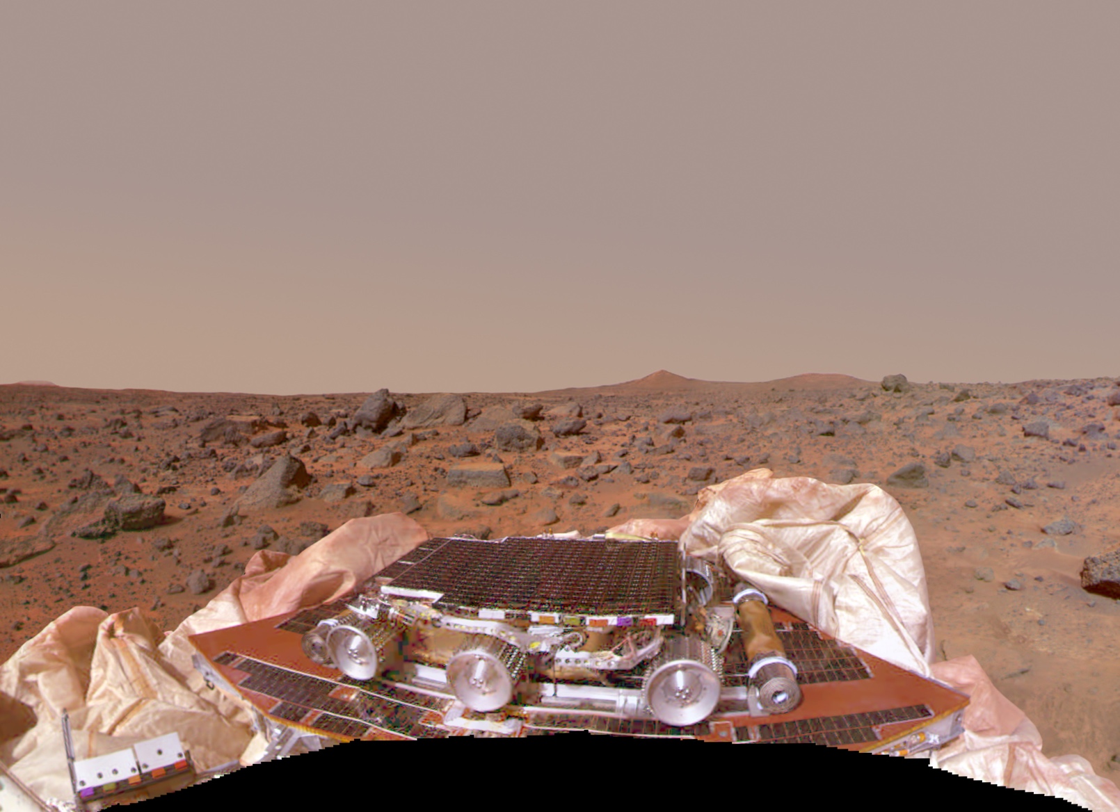 Mars Pathfinder shortly after landing on Mars.