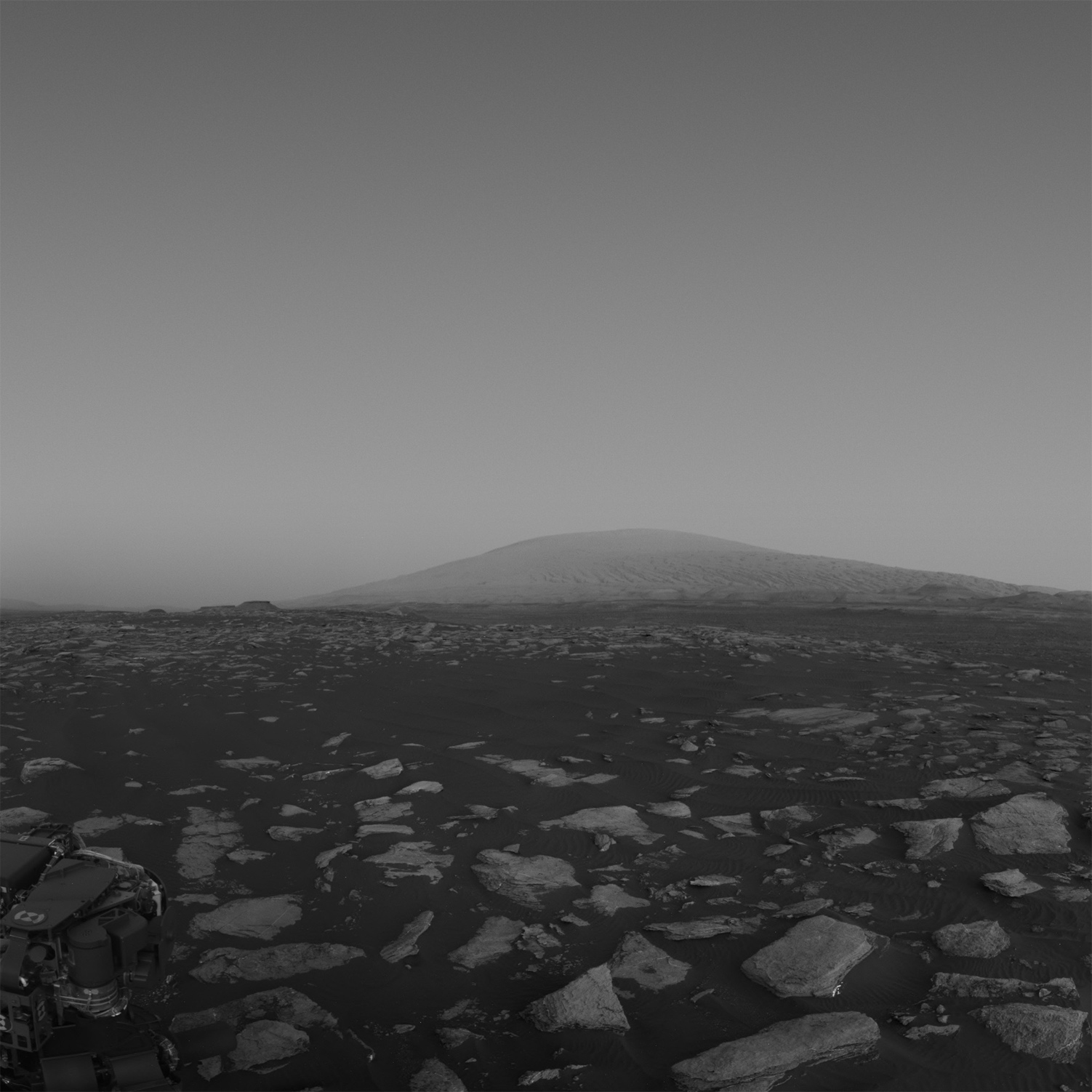 Black and white image of Mars