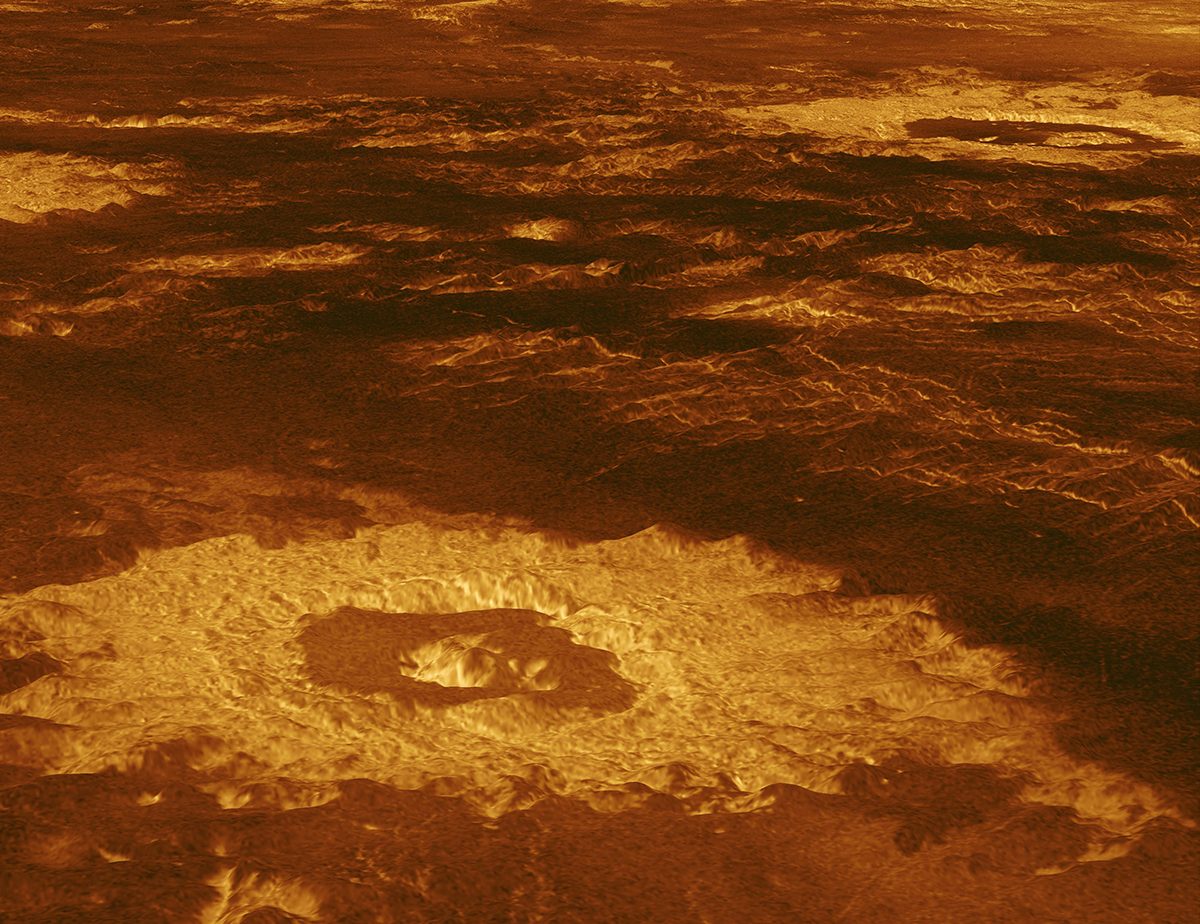 Radar view of Venus surface.