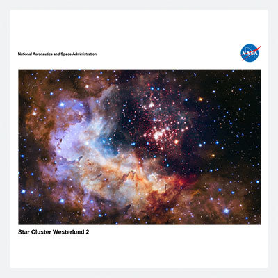 Cúmulo de estrellas Westerlund 2 / Spanish Lithograph: Star Cluster Westerlund 2