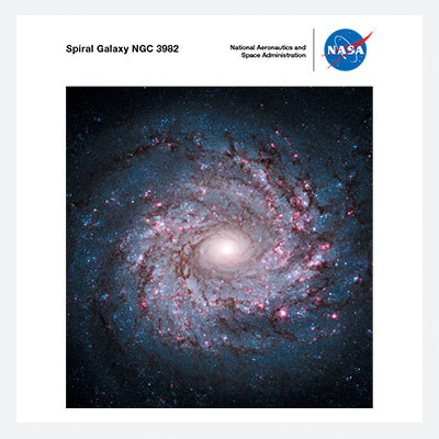 Galaxia espiral NGC 3982 / Spanish Lithograph: Spiral Galaxy NGC 3982