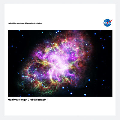 Nebulosa del Cangrejo (M1) en varias longitudes de onda / Spanish Lithograph: Crab Nebula (M1) (Multiwavelength)