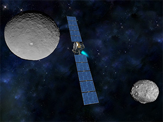 Artist concept of NASA's Dawn spacecraft.