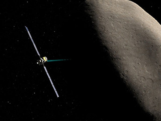 Artist's concept of the Dawn spacecraft at Ceres