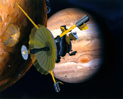 Artist's rendition of NASA's Galileo at Jupiter.