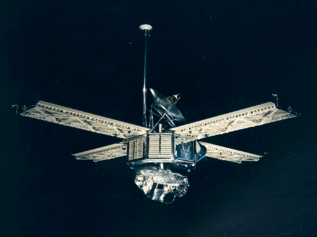 An artist's concept of NASA's Mariner 7 spacecraft.