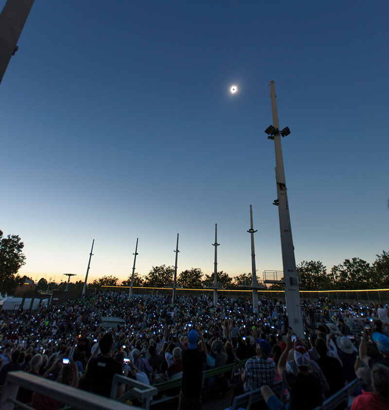 The Aug. 21, 2017, total solar eclipse as seen by the people attending the viewing event at the Oregon State Fairgrounds, Salem, Oregon.