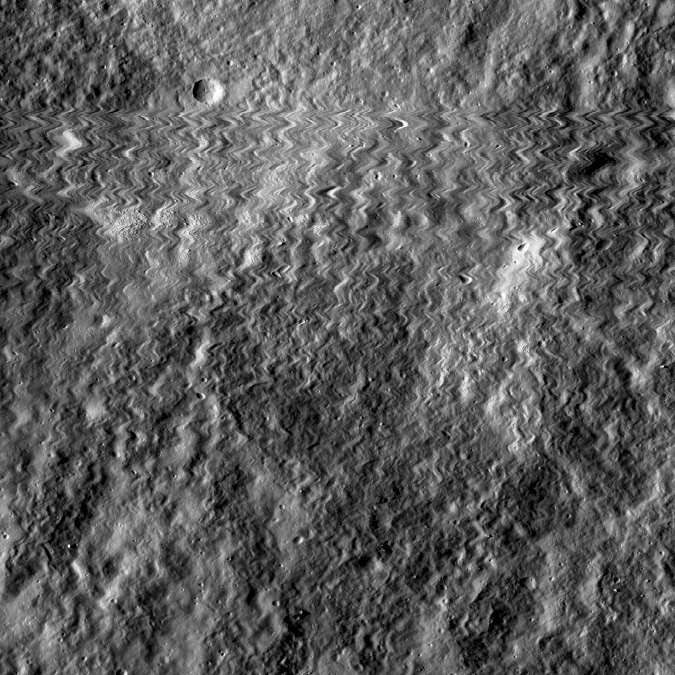Wild back-and-forth lines through a lunar surface image