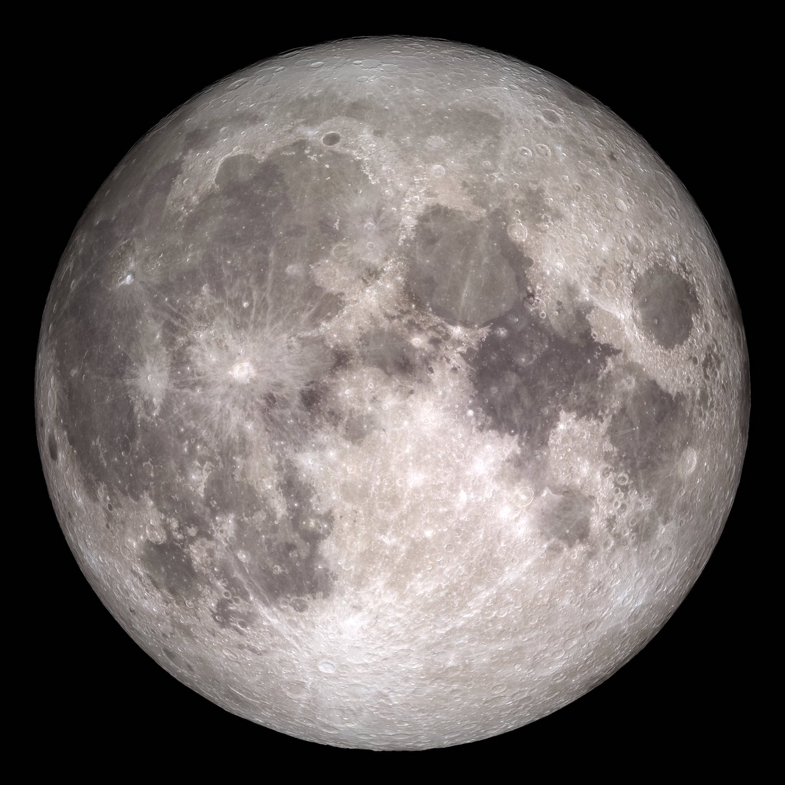 Close-up view of a full moon.
